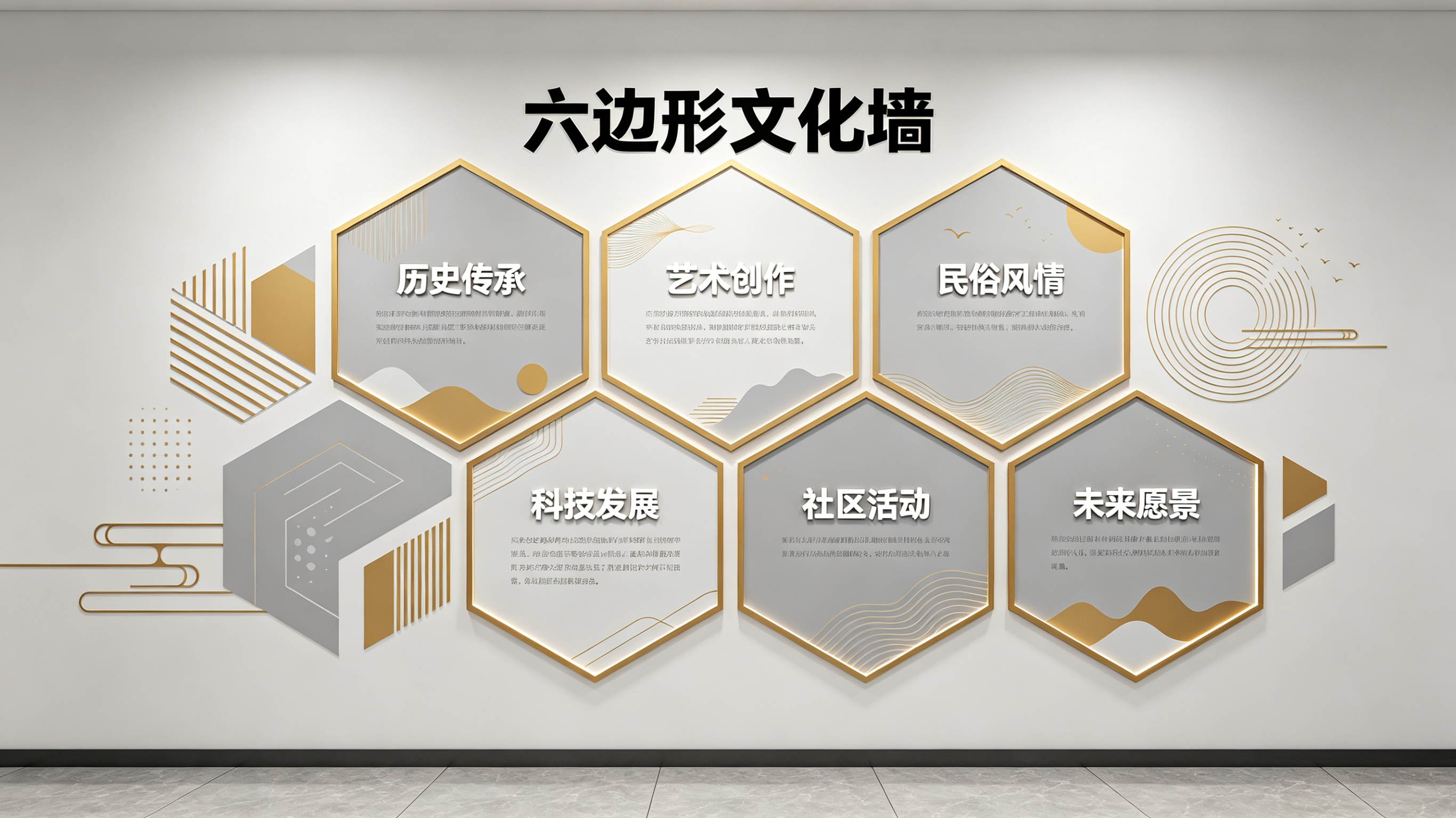 汉阴企业文化墙 | 六边形信息美学